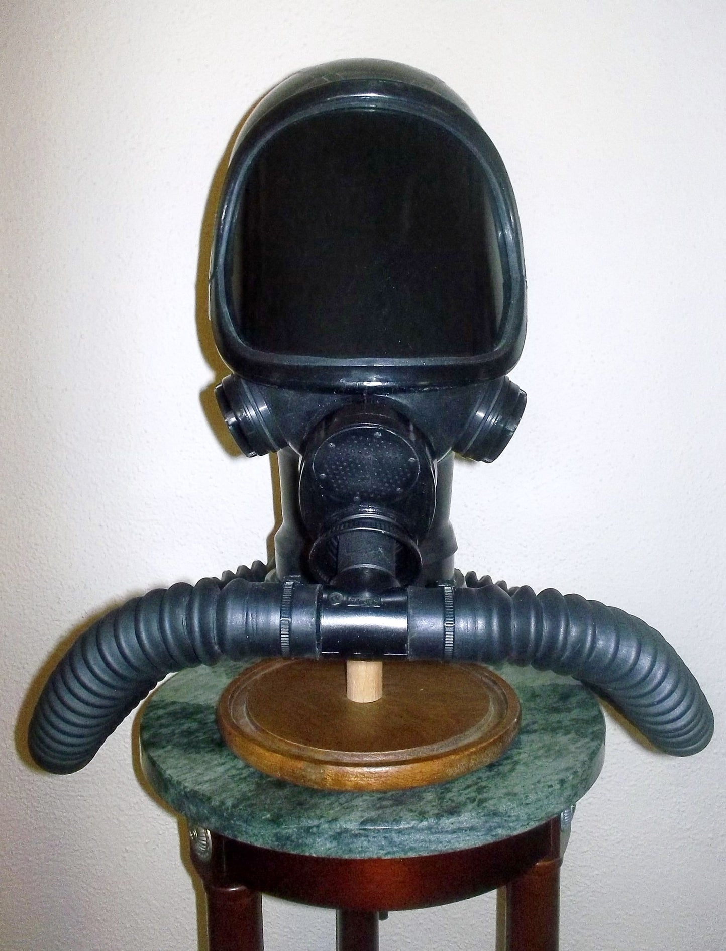 HEAVY RUBBER Fetish LATEX Gas Mask HOOD with Tinted Faceshield Lens, Twin Hoses, Tinted Face Shield and Rebreather Bag by FANTOMAS & Co.