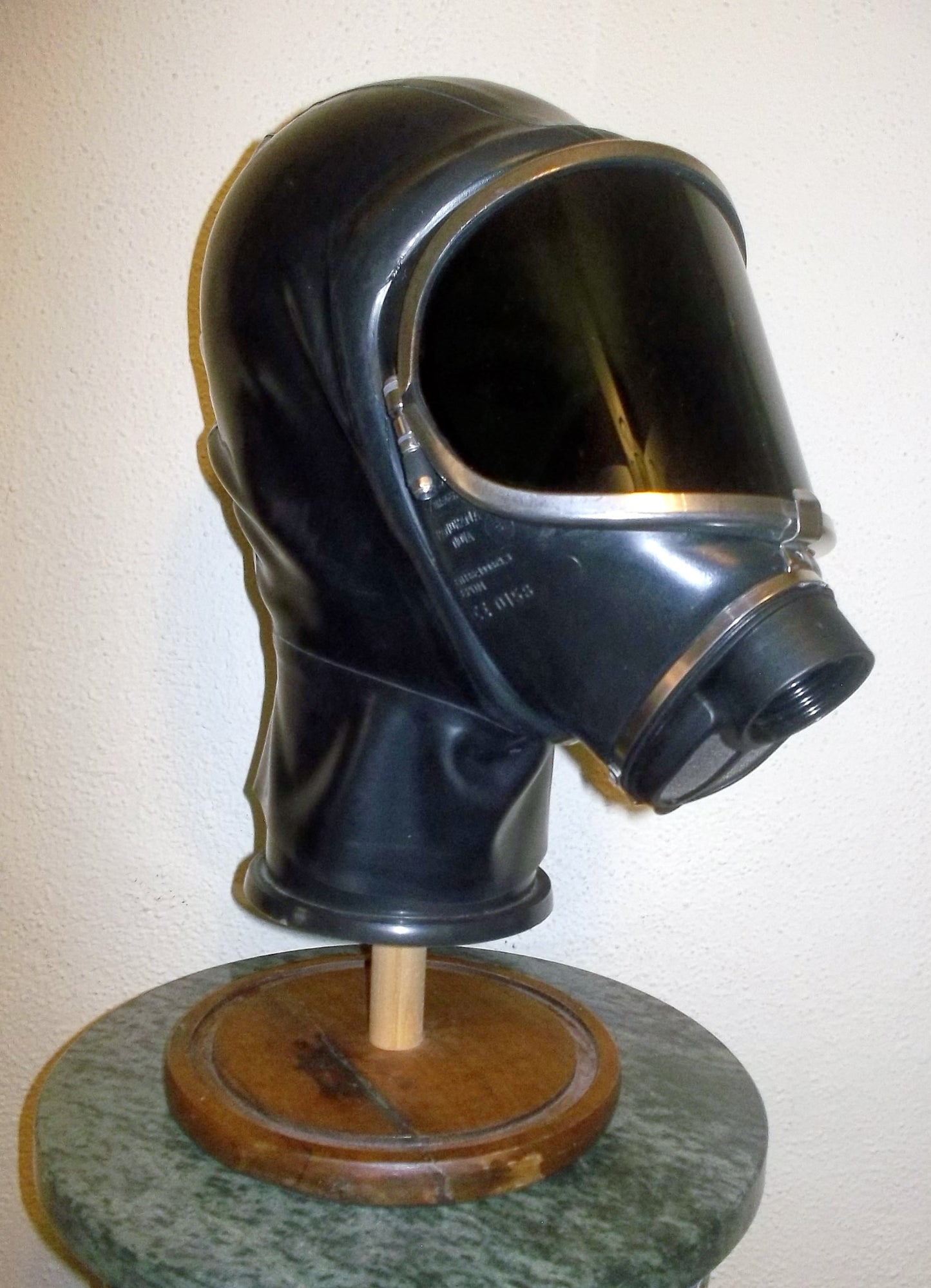 HEAVY RUBBER Fetish LATEX Drager PANORAMA Gas Mask HOOD with Tinted Faceshield Lens, Twin Hoses, Tinted Face Shield and Rebreather Bag by FANTOMAS & Co. (Copy)