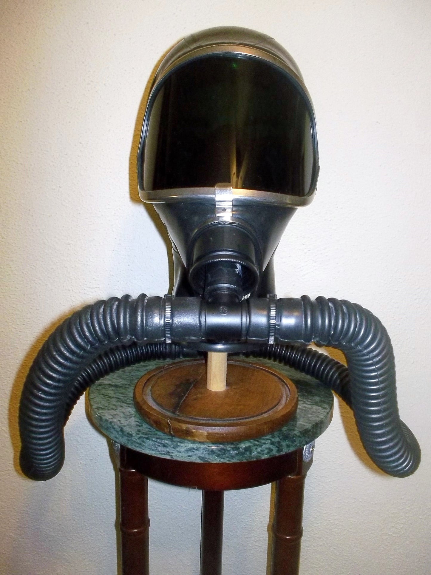 HEAVY RUBBER Fetish LATEX Drager PANORAMA Gas Mask HOOD with Tinted Faceshield Lens, Twin Hoses, Tinted Face Shield and Rebreather Bag by FANTOMAS & Co. (Copy)