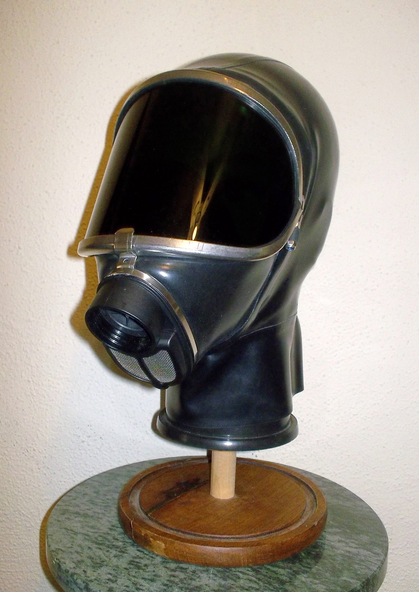 HEAVY RUBBER Fetish LATEX Drager PANORAMA Gas Mask HOOD with Tinted Faceshield Lens, Twin Hoses, Tinted Face Shield and Rebreather Bag by FANTOMAS & Co. (Copy)